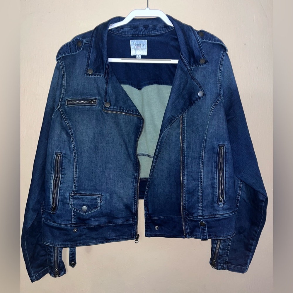 Torrid Motorcycle Jean Jacket with Zippers